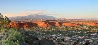 St. George, Utah as seen from nearby mountain.